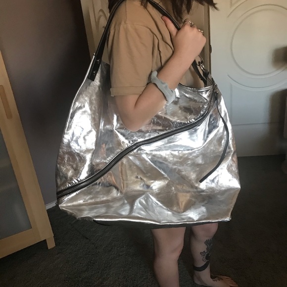 🔥PROENZA SCHOULER🔥 leather silver metallic tote - Picture 9 of 15